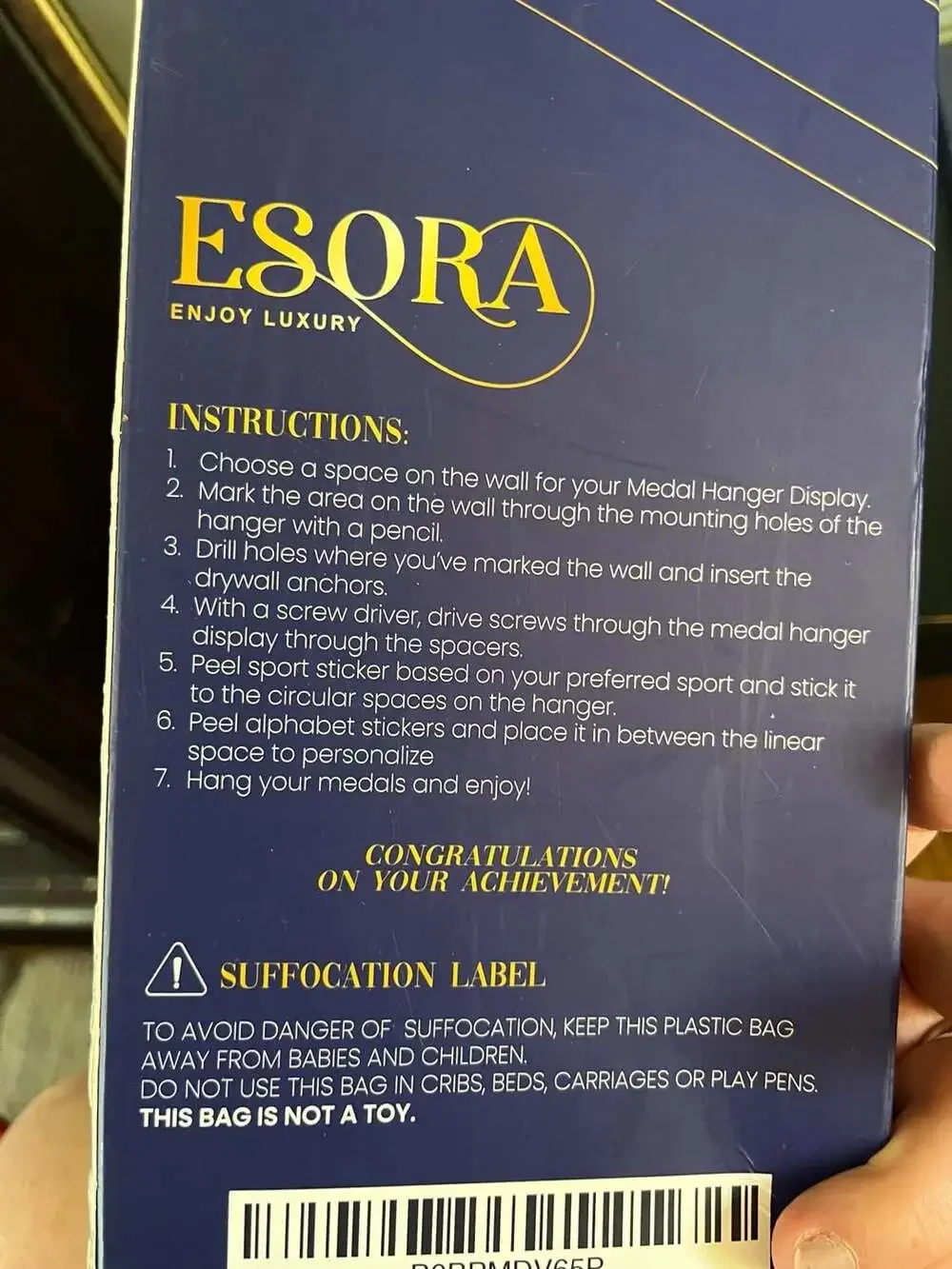 Set of 2 ESORA Medal Hanger Display Holders with Sport and Alphabet Stickers